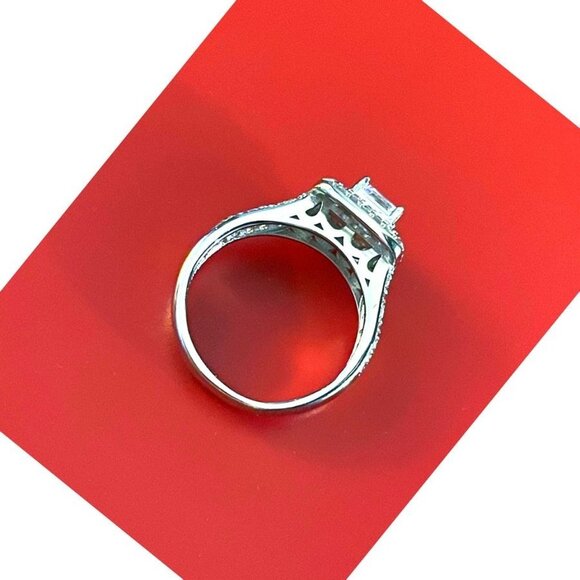 Julieta Princess 925 Sterling Silver Cubic Zirconia Ring Size 8 Gift Boxed - Picture 3 of 11